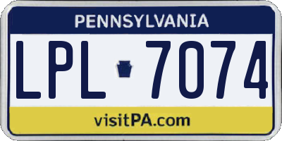 PA license plate LPL7074