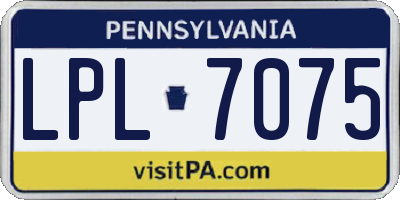 PA license plate LPL7075