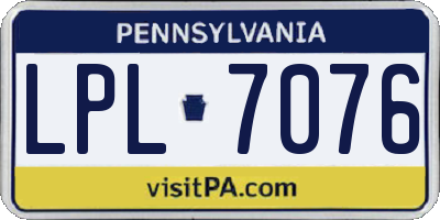 PA license plate LPL7076