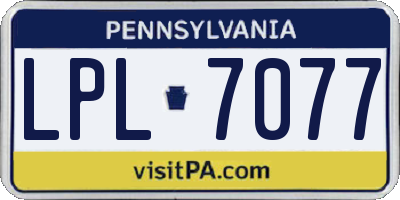 PA license plate LPL7077