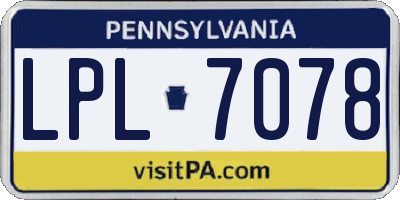 PA license plate LPL7078