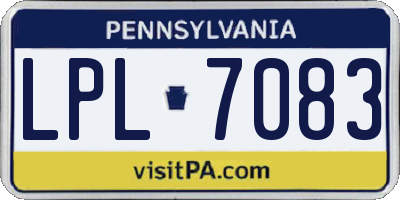 PA license plate LPL7083