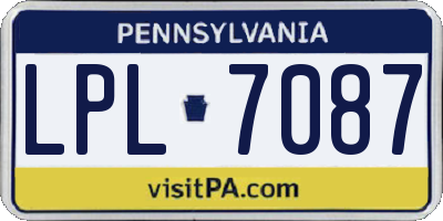 PA license plate LPL7087