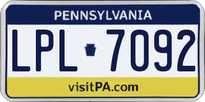 PA license plate LPL7092