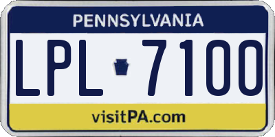 PA license plate LPL7100