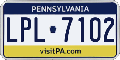 PA license plate LPL7102