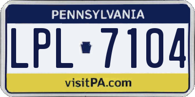 PA license plate LPL7104