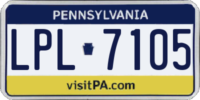 PA license plate LPL7105