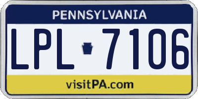 PA license plate LPL7106
