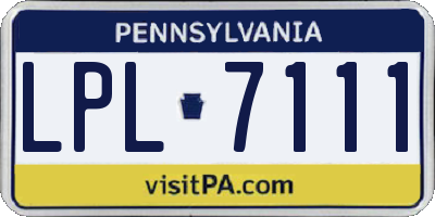 PA license plate LPL7111