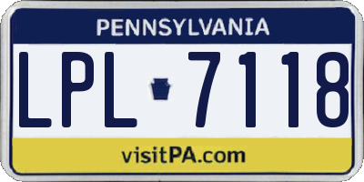 PA license plate LPL7118