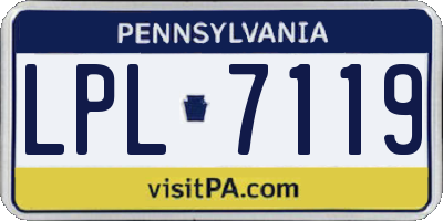 PA license plate LPL7119