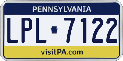 PA license plate LPL7122