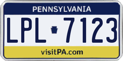 PA license plate LPL7123