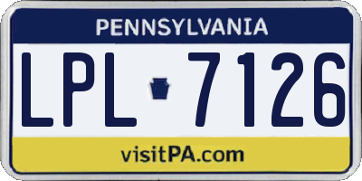 PA license plate LPL7126