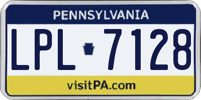 PA license plate LPL7128