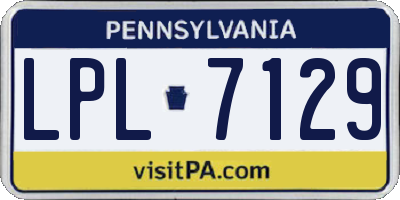 PA license plate LPL7129
