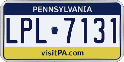 PA license plate LPL7131