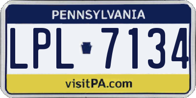 PA license plate LPL7134