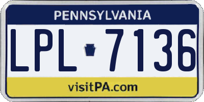 PA license plate LPL7136
