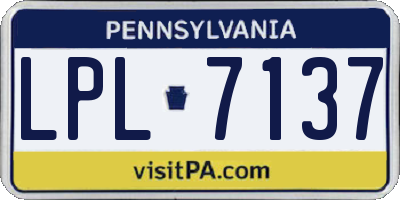 PA license plate LPL7137