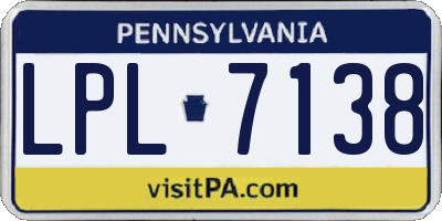 PA license plate LPL7138