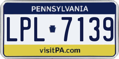 PA license plate LPL7139