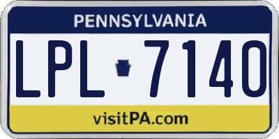 PA license plate LPL7140