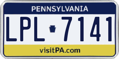 PA license plate LPL7141