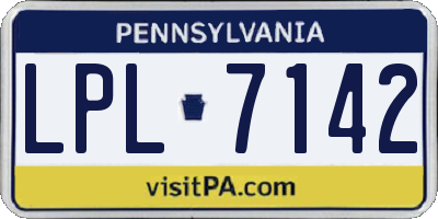 PA license plate LPL7142