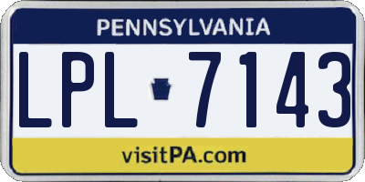 PA license plate LPL7143