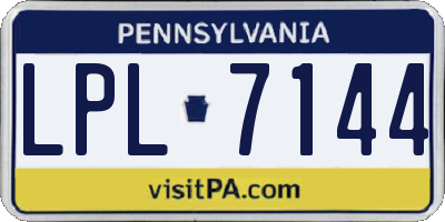 PA license plate LPL7144