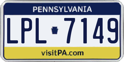 PA license plate LPL7149