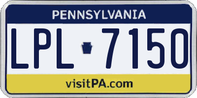 PA license plate LPL7150