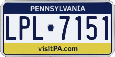 PA license plate LPL7151