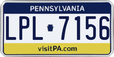 PA license plate LPL7156