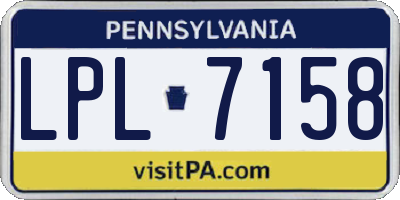 PA license plate LPL7158