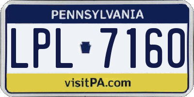 PA license plate LPL7160