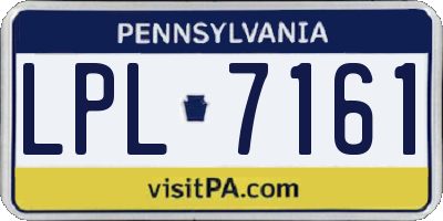 PA license plate LPL7161