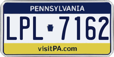PA license plate LPL7162