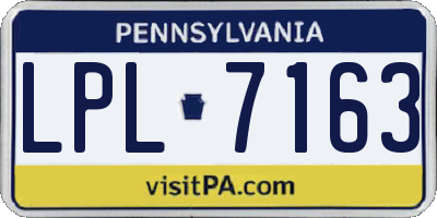 PA license plate LPL7163