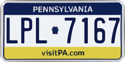 PA license plate LPL7167