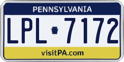 PA license plate LPL7172