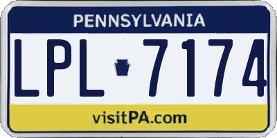 PA license plate LPL7174