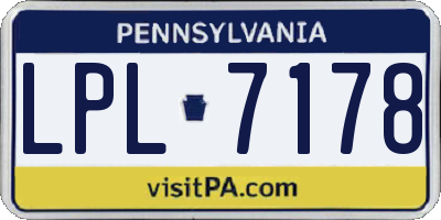PA license plate LPL7178