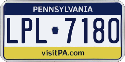 PA license plate LPL7180