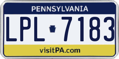 PA license plate LPL7183