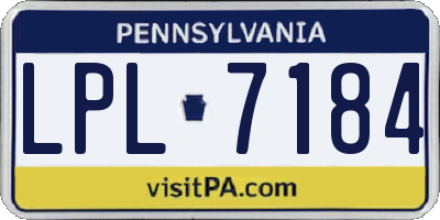 PA license plate LPL7184