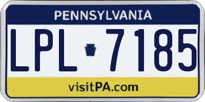 PA license plate LPL7185
