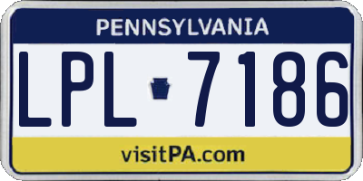 PA license plate LPL7186